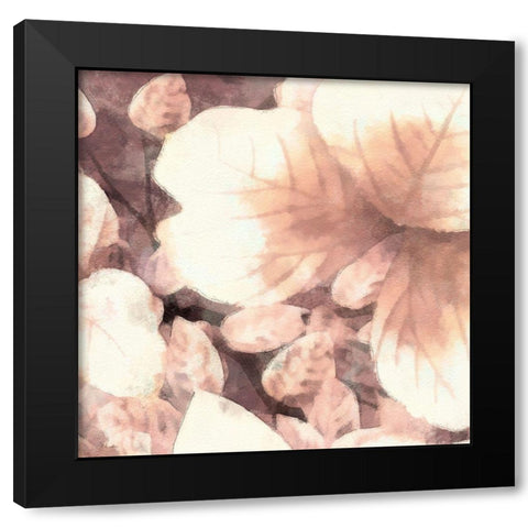 Blush Shaded Leaves I Black Modern Wood Framed Art Print by Saunders, Alonzo