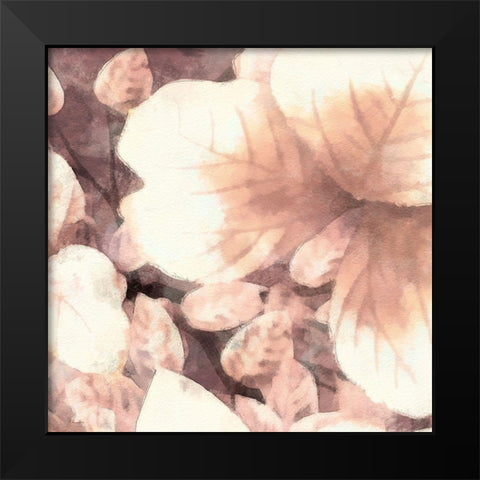 Blush Shaded Leaves I Black Modern Wood Framed Art Print by Saunders, Alonzo