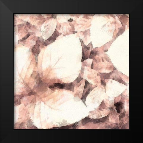 Blush Shaded Leaves II Black Modern Wood Framed Art Print by Saunders, Alonzo