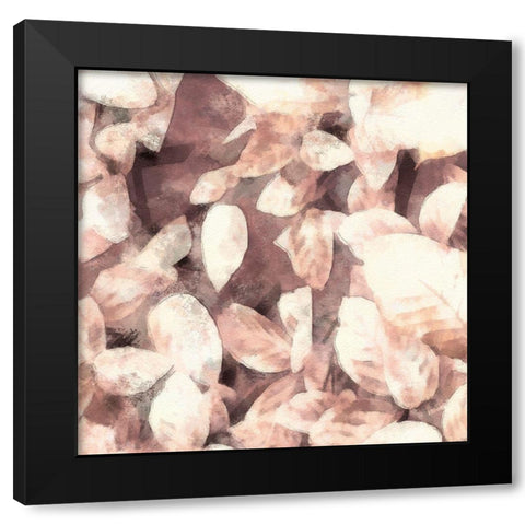Blush Shaded Leaves III Black Modern Wood Framed Art Print by Saunders, Alonzo