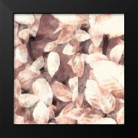 Blush Shaded Leaves III Black Modern Wood Framed Art Print by Saunders, Alonzo
