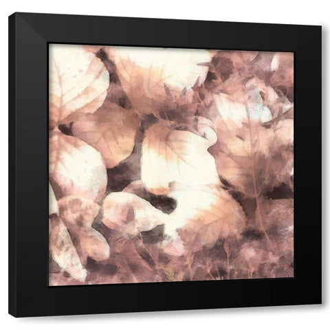 Blush Shaded Leaves IV Black Modern Wood Framed Art Print with Double Matting by Saunders, Alonzo