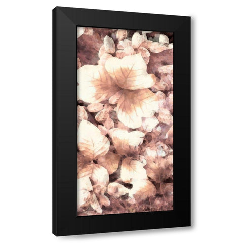 Blush Shaded Leaves V Black Modern Wood Framed Art Print with Double Matting by Saunders, Alonzo