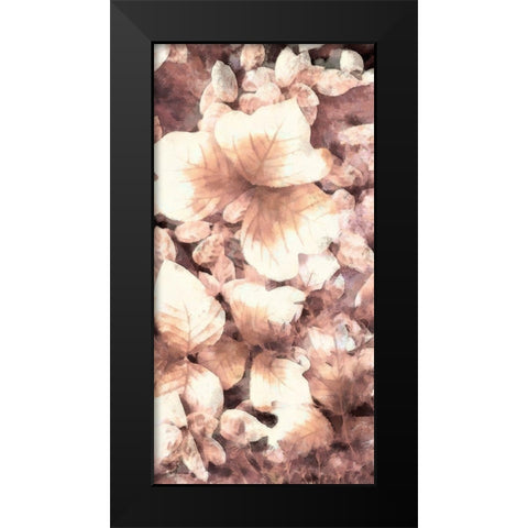 Blush Shaded Leaves V Black Modern Wood Framed Art Print by Saunders, Alonzo