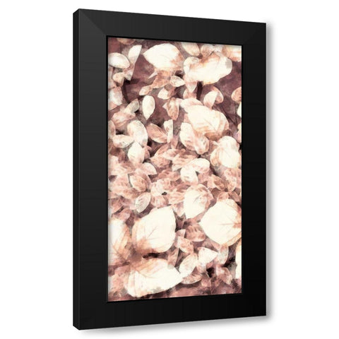 Blush Shaded Leaves VI Black Modern Wood Framed Art Print by Saunders, Alonzo
