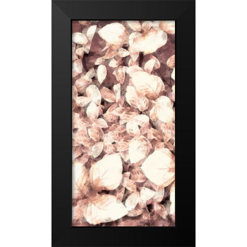 Blush Shaded Leaves VI Black Modern Wood Framed Art Print by Saunders, Alonzo