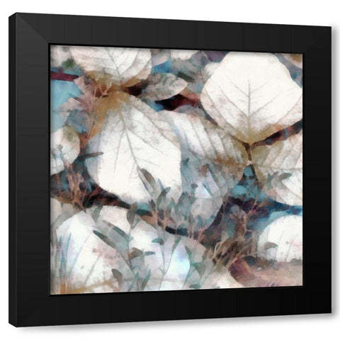 Neutral Summer Leaves I Black Modern Wood Framed Art Print with Double Matting by Saunders, Alonzo