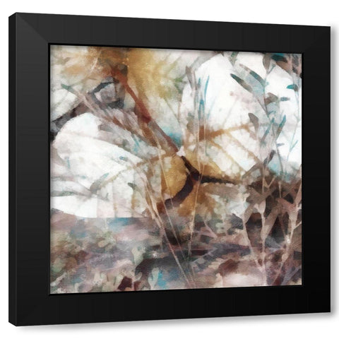 Neutral Summer Leaves II Black Modern Wood Framed Art Print by Saunders, Alonzo