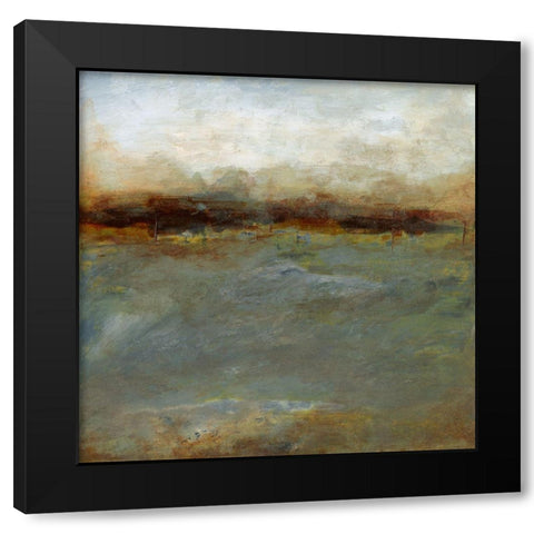 Calm Shore Line Black Modern Wood Framed Art Print by Gordon, Sharon
