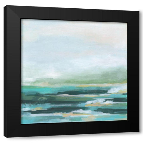 Misty Inlet II Black Modern Wood Framed Art Print with Double Matting by Vess, June Erica