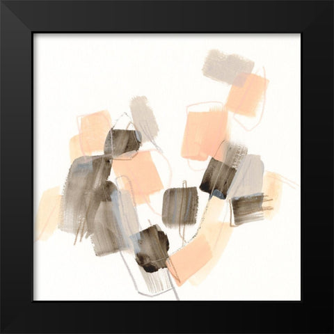 Blush Gambit I Black Modern Wood Framed Art Print by Vess, June Erica