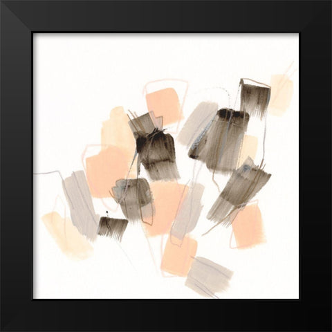 Blush Gambit II Black Modern Wood Framed Art Print by Vess, June Erica