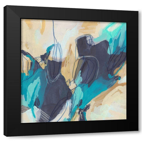 Blue Hive I Black Modern Wood Framed Art Print by Vess, June Erica