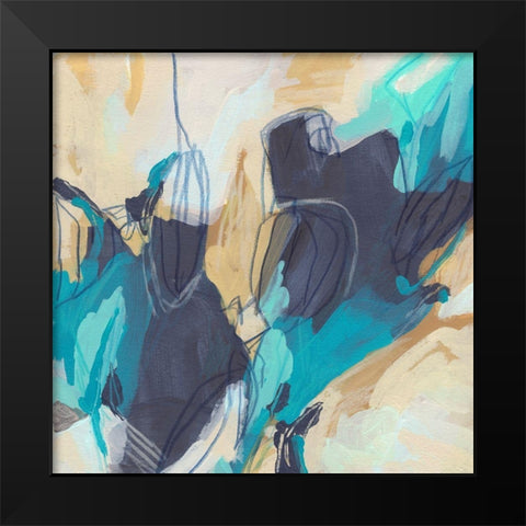 Blue Hive I Black Modern Wood Framed Art Print by Vess, June Erica