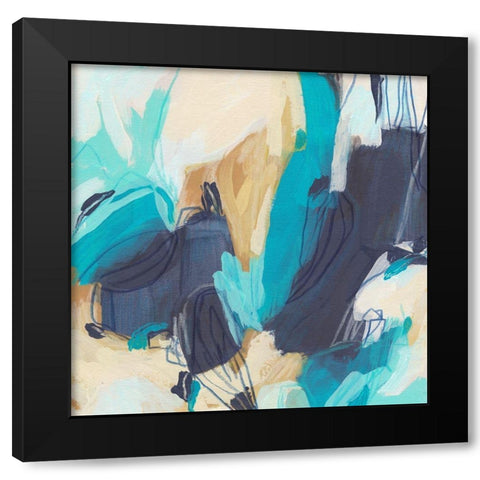 Blue Hive II Black Modern Wood Framed Art Print by Vess, June Erica