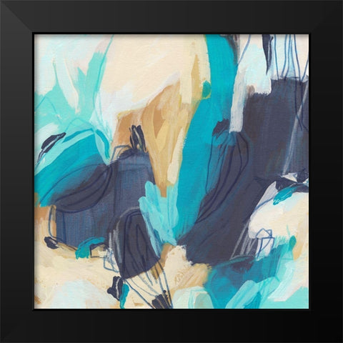 Blue Hive II Black Modern Wood Framed Art Print by Vess, June Erica