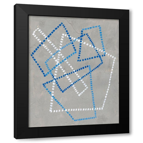 Running Stitch III Black Modern Wood Framed Art Print with Double Matting by Lam, Vanna