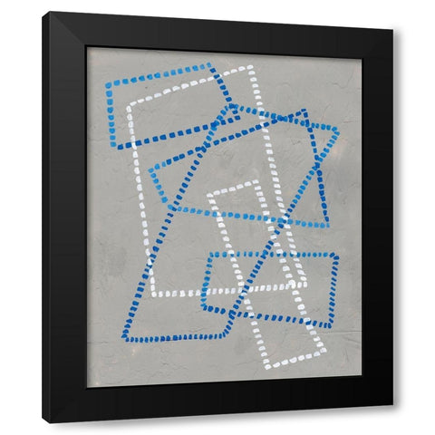 Running Stitch IV Black Modern Wood Framed Art Print with Double Matting by Lam, Vanna