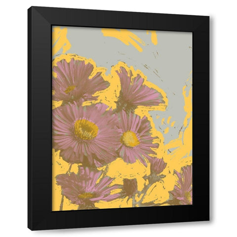 Pop Art Floral V Black Modern Wood Framed Art Print by Green, Jacob