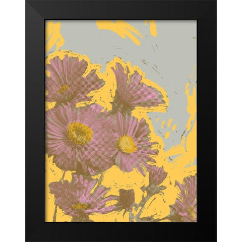 Pop Art Floral V Black Modern Wood Framed Art Print by Green, Jacob