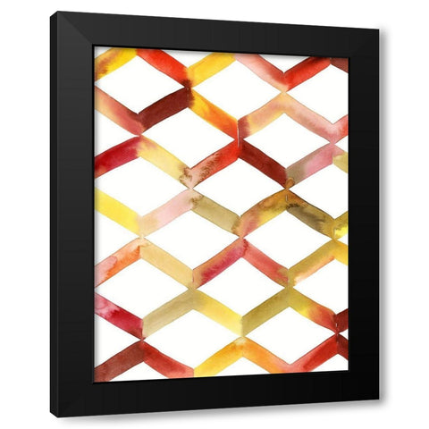 Sunshine Chevron II Black Modern Wood Framed Art Print with Double Matting by Popp, Grace