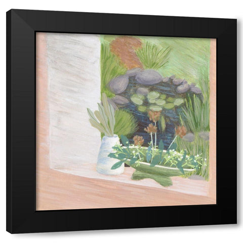 Window Plants II Black Modern Wood Framed Art Print with Double Matting by Wang, Melissa