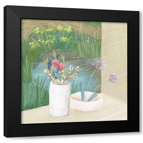 Window Plants III Black Modern Wood Framed Art Print with Double Matting by Wang, Melissa