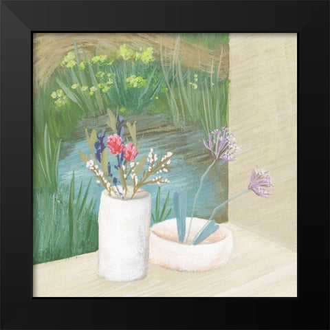 Window Plants III Black Modern Wood Framed Art Print by Wang, Melissa