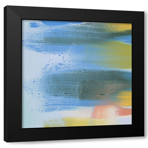 Rainbow Scrape II Black Modern Wood Framed Art Print with Double Matting by Caroline, Emma