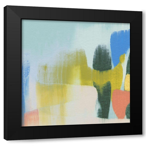 Rainbow Scrape III Black Modern Wood Framed Art Print with Double Matting by Caroline, Emma