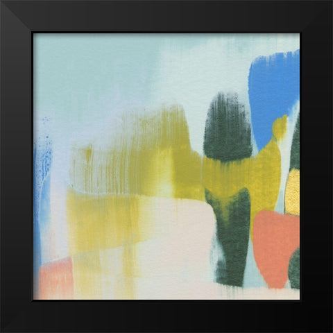 Rainbow Scrape III Black Modern Wood Framed Art Print by Caroline, Emma