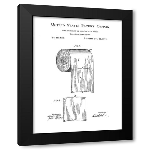 Bath Time Patents VI Black Modern Wood Framed Art Print with Double Matting by Studio W