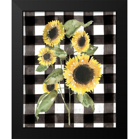 Buffalo Check Sunflower I Black Modern Wood Framed Art Print by Goldberger, Jennifer