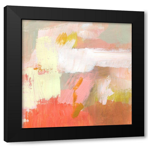 Yellow and Blush II Black Modern Wood Framed Art Print with Double Matting by Barnes, Victoria