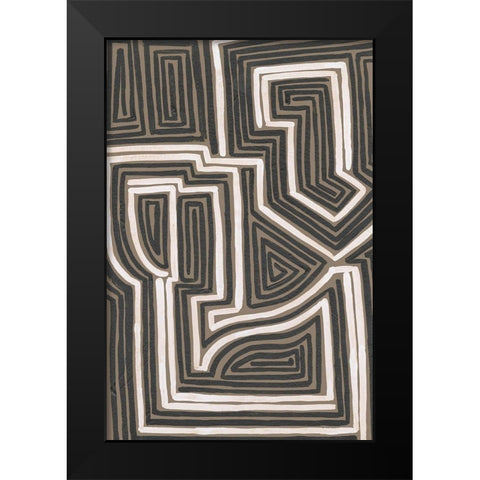Abstract Maze I Black Modern Wood Framed Art Print by Moore, Regina