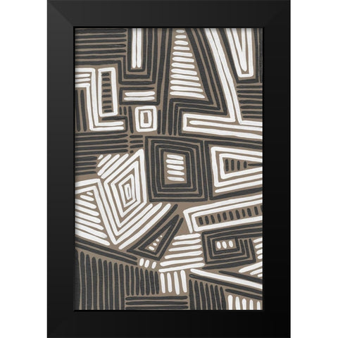 Abstract Maze II Black Modern Wood Framed Art Print by Moore, Regina