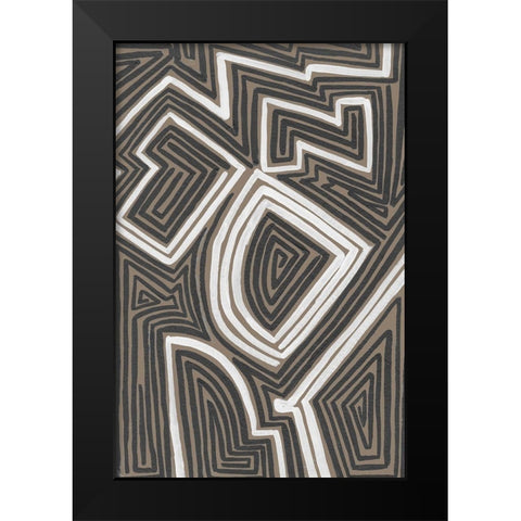 Abstract Maze III Black Modern Wood Framed Art Print by Moore, Regina