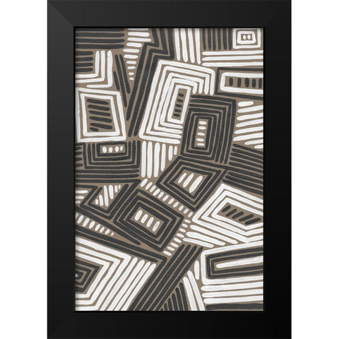 Abstract Maze IV Black Modern Wood Framed Art Print by Moore, Regina