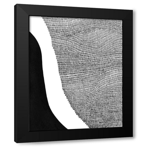 Black and White Abstract I Black Modern Wood Framed Art Print by Moore, Regina