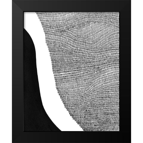 Black and White Abstract I Black Modern Wood Framed Art Print by Moore, Regina