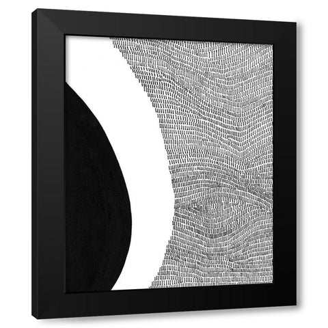 Black and White Abstract II Black Modern Wood Framed Art Print with Double Matting by Moore, Regina