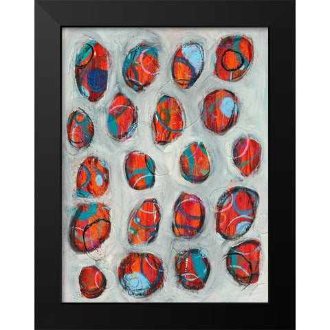 Abstract Circles I Black Modern Wood Framed Art Print by Moore, Regina