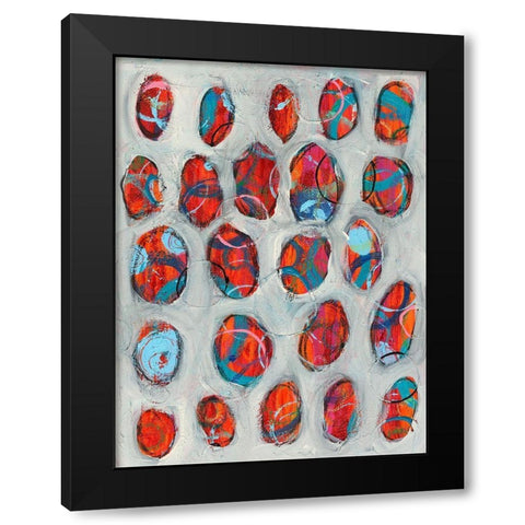 Abstract Circles II Black Modern Wood Framed Art Print by Moore, Regina