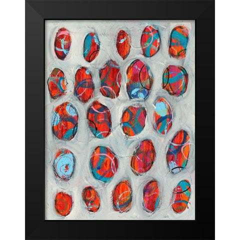 Abstract Circles II Black Modern Wood Framed Art Print by Moore, Regina