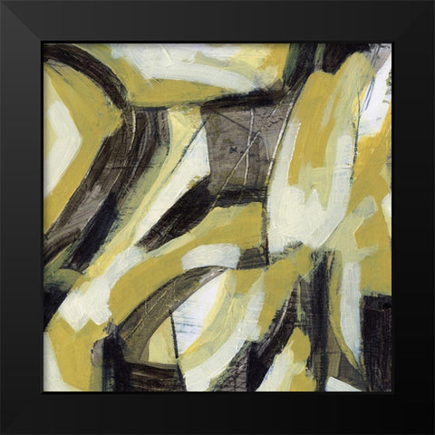 Citron Rhythm II Black Modern Wood Framed Art Print by Vess, June Erica