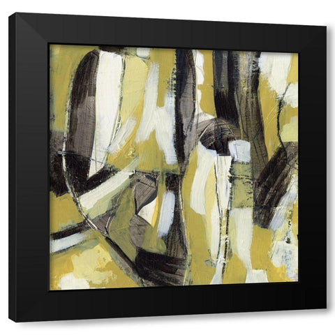 Citron Rhythm III Black Modern Wood Framed Art Print by Vess, June Erica