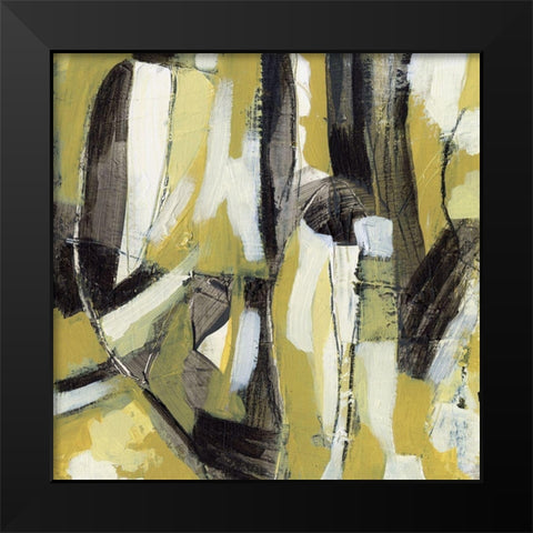 Citron Rhythm III Black Modern Wood Framed Art Print by Vess, June Erica
