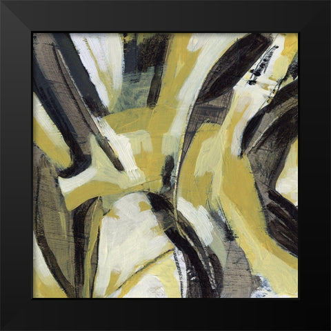 Citron Rhythm IV Black Modern Wood Framed Art Print by Vess, June Erica