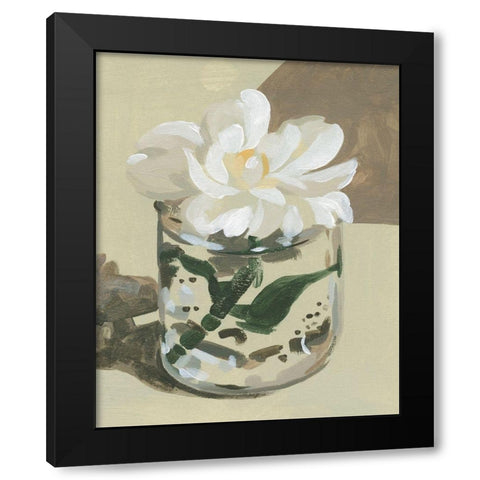 Neutral Bloom I Black Modern Wood Framed Art Print with Double Matting by Caroline, Emma