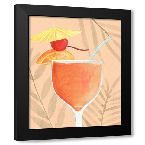 Tropical Cocktail I Black Modern Wood Framed Art Print with Double Matting by Warren, Annie
